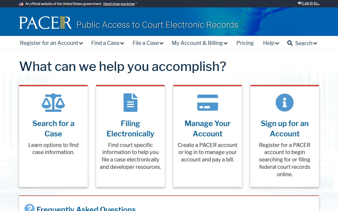Pulaski County court dockets PACER federal access