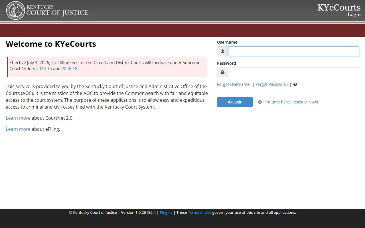 Pulaski County court records KYeCourts registered login