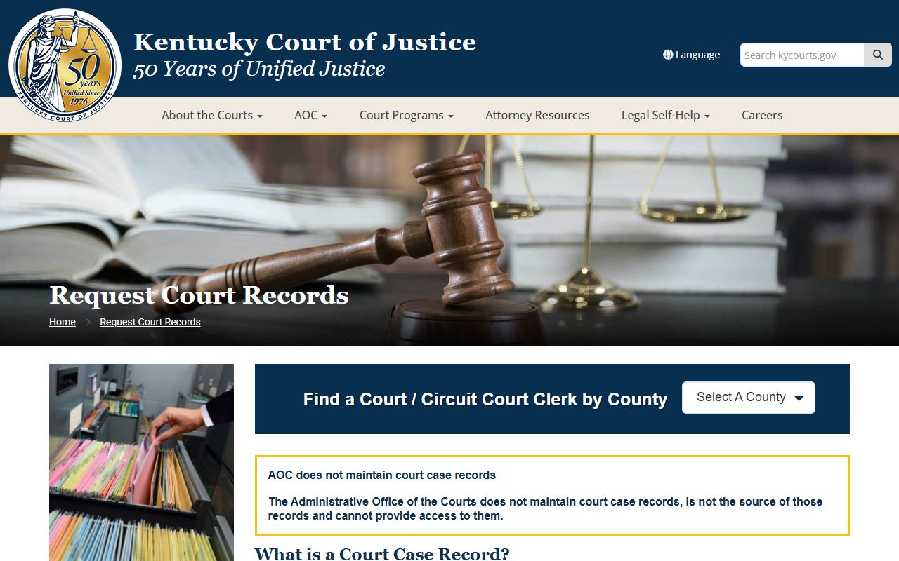 Pulaski County probate records Kentucky court records request guidance